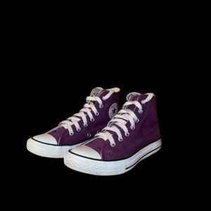 Purple Converse high tops